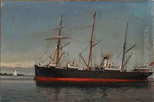 Seascape With The Danish Steamer Island - view 1
