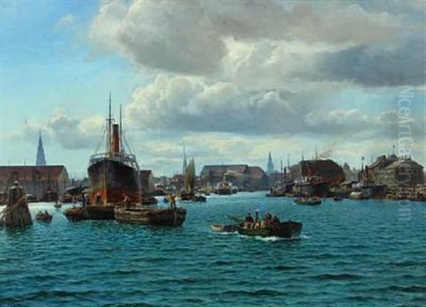 Scenery From Copenhagen Harbour With Towers In The Background - view 1