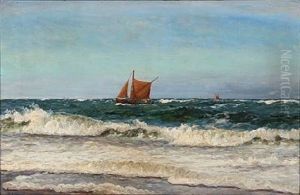 Coastel Scene With Fishing Wessels Coastel Scene With Fishing Wessels