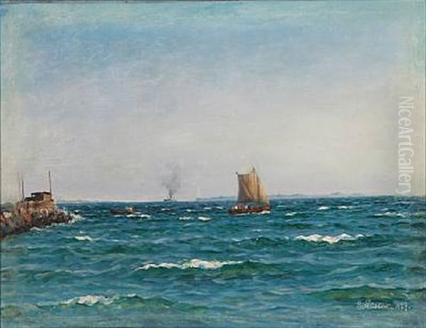 Coastal Scene From Snekkersten With A Sailing Ship At Sea - view 1
