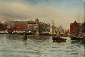Harbour Scene From Nyhavn, Denmark by Holger Luebbers