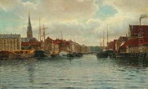Scenery From Christianshavn Channel, Copenhagen by Holger Luebbers