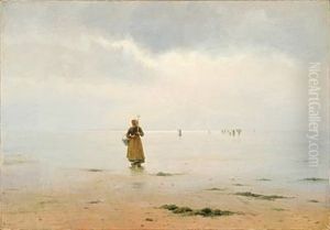 Coastal Low Water Scene From Brittany by Holger Luebbers