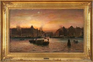 Parti Af Nyhavn, Seet Fra Gronlandske Handelsplads - Efter Solnedgang