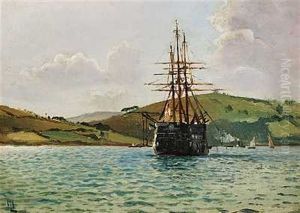 Linieskibet "ganges" Ud For Falmouth by Holger Luebbers
