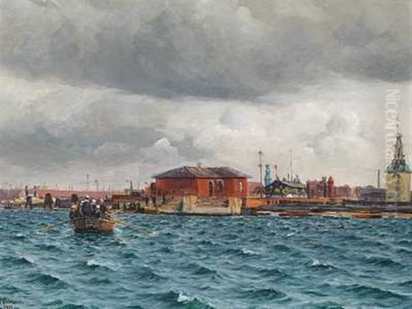 Parti Fra Kobenhavns Havn, I Baggrunden Mastekranen - view 1