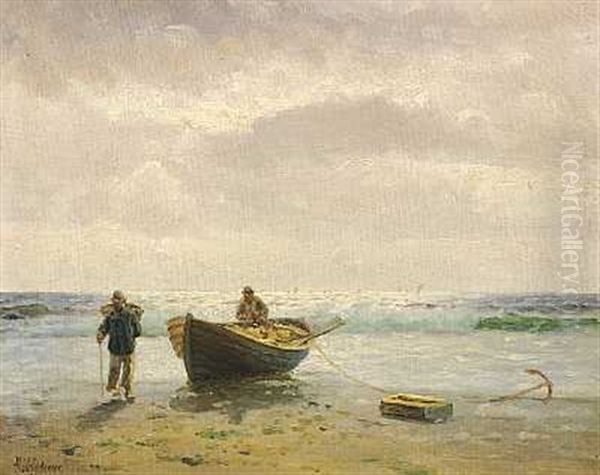 Fiskere Ved Deres Bad Pa Stranden - view 1