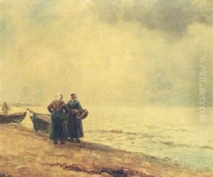 Fiskerkoner Ved Skagen Strand by Holger Luebbers