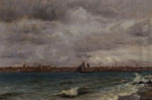 Marine Med Skibe Pa Sundet by Holger Luebbers