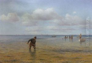 Fiskere Pa Lavt Vand