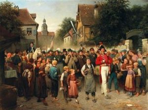Ruckkehr Vom Schutzenplatz by Adolf Luben