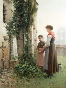 At The Cemetery by Adolf Luben