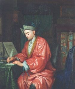 A Doctor Working In His Study, An Assistant Preparing Medicine Beyond by Christoffel Lubieniecki