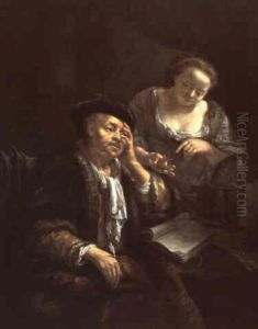 A Scribe And His Housekeeper by Christoffel Lubieniecki