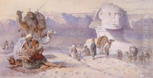 Group Restingbeside The Large Sphinx In Giza