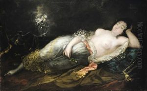 Maja Dormida (sleeping Nude) by Eugenio Lucas Velazquez