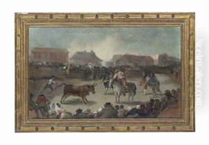 Bullfight In A Small Town by Eugenio Lucas Velazquez