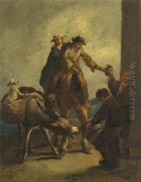 Water Sellers With A Donkey - view 1