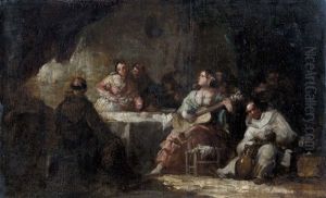 Szene In Der Taverne by Eugenio Lucas Velazquez