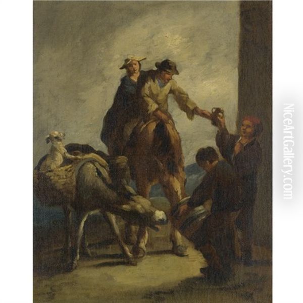 Water Sellers With A Donkey - view 1