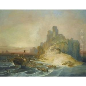 Naufragio En La Costa (shipwreck Off The Coast) by Eugenio Lucas Velazquez