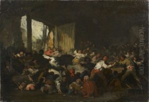 El Toro En La Taberna, Le Taureau Dans La Taverne by Eugenio Lucas Velazquez