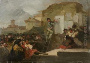 Colocando Anuncios, Le Colleur D'affiches by Eugenio Lucas Velazquez