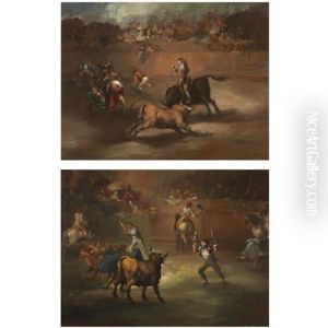Mariano Ceballos Cabalgando - Mariano Ceballos Mounted ( + Banderillas De Fuego - Banderillas With Firecrackers; Pair) by Eugenio Lucas Velazquez
