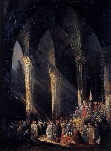 Interior De Catedral by Eugenio Lucas Velazquez