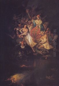 Vuelo De Brujas by Eugenio Lucas Velazquez