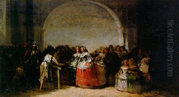 Elegant Ladies Meeting A Beggar - view 1