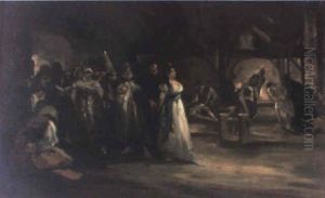La Reina Maria Luisa Visitando El Tribunal De La Inquisicion by Eugenio Lucas Velazquez