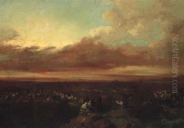 An Army Marching In An Extensive Landscape - view 1