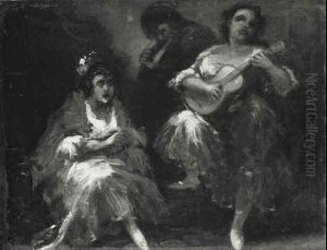 Spanish Musicians In An Interior by Eugenio Lucas Velazquez
