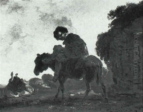 Boy On A Mule - view 1