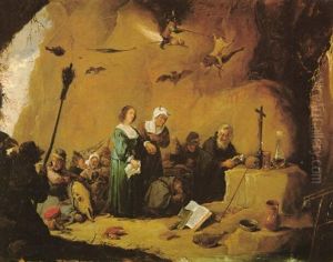 Las Tentaciones De San Antonio by Eugenio Lucas Velazquez