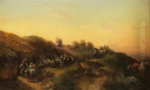 Paisaje Con Figuras by Eugenio Lucas Villamil