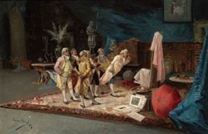 En El Estudio Del Pintor by Eugenio Lucas Villamil