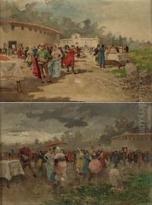 Fiestas Taurinas (+ Another; Pair) by Eugenio Lucas Villamil