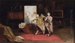 The Connoisseurs (+ Another Similar; Pair) by Eugenio Lucas Villamil
