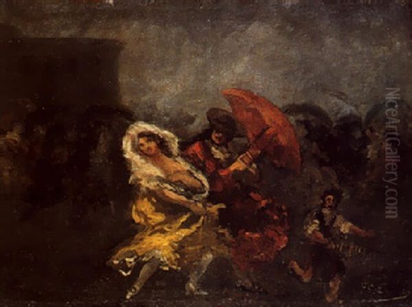 Pareja Con Sombrilla - view 1