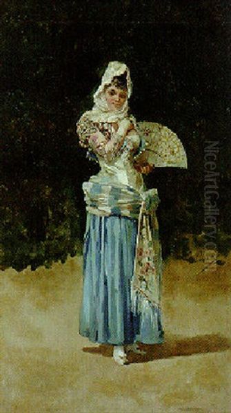 Woman In Spanish Dress - view 1