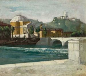 Il Po Con La Gran Madre E Il Monte Dei Cappuccini by Giulio Benzi