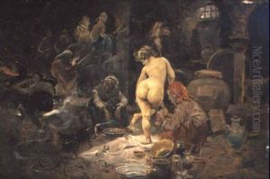 Celestina Preparando Su Presa by Eugenio Lucas Villamil