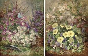 Heather (+ Primroses,1880; Pair) by Albert Durer Lucas