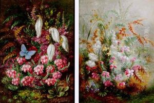 Still Life With Bell Heather And A Blue Butterfly