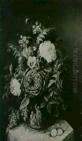 Still Life With Roses, Pansies And Gold Coins; (and A Companion: Still Life With Roses And Jewellery) - view 1
