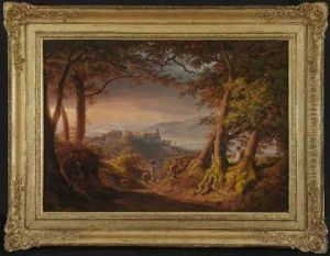 Blick Auf Das Heidelberger Schloss by August Lucas