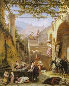 Wascherinnen Am Brunnen Von Subiaco by August Lucas