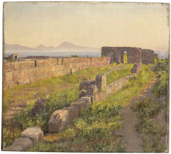 Blick Von Pompeji Uber Den Golf Von Neapel Auf Capri - view 1